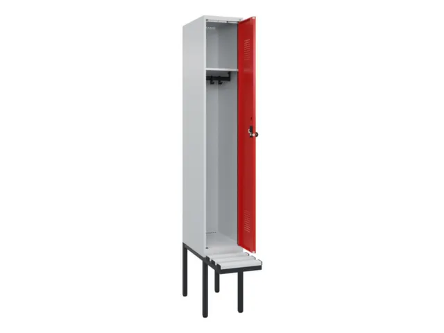 locker met bank,HxBxD 2120x300x815mm,1vak,vak B 300mm,draaigrendel