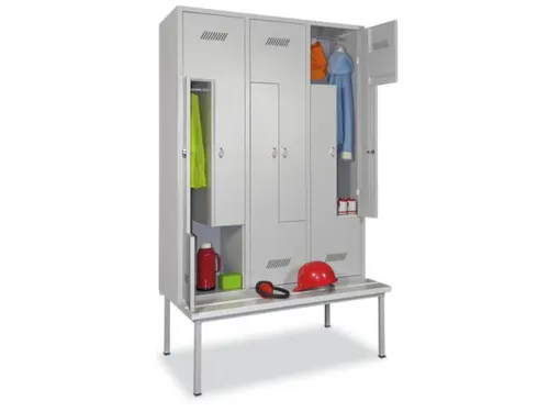 Z-garderobekast,HxBxD 2100x1200x800mm,RAL7035,front RAL5010
