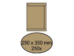Envelop Akte 250x350mm Zelfklevend 90gr Bruin
