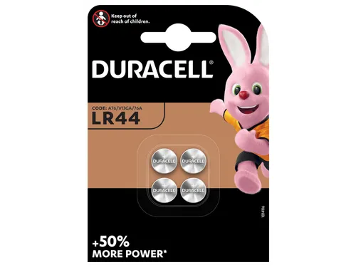 Batterij Duracell knoopcel 4x LR44 alkaline Ø11,6mm