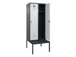 locker met bank,HxBxD 2120x800x815mm,2vak,vak B 400mm,draaigrendel