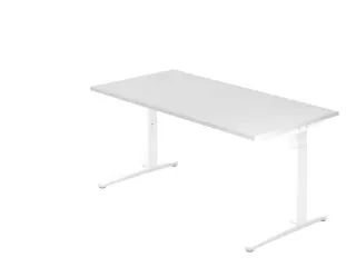 In hoogte verstelbaar bureau,HxBxD 680-850x1600x800mm,blad wit - 1