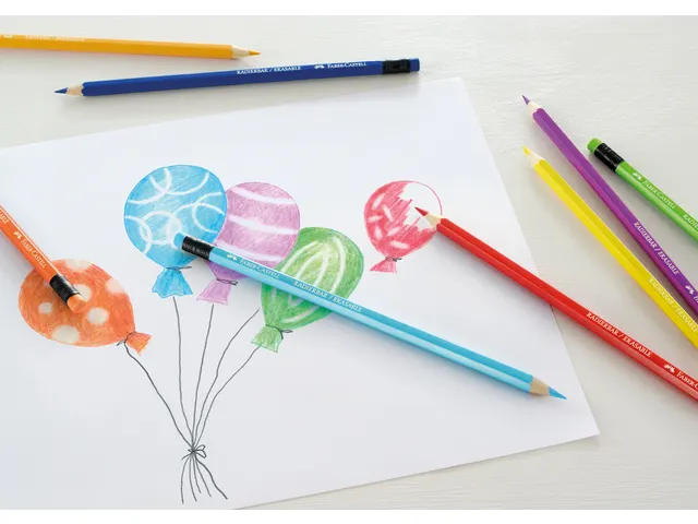 Faber Castell Uitgombaar Kleurpotloden Etui à 12 Stuks