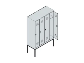 locker,HxBxD 1950x1200x500mm,4vak,vak B 300mm,cil.-slot,voetonderstel - 3