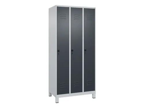 locker,HxBxD 1950x900x500mm,3vak,vak B 300mm,draaigrendel,voeten