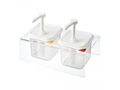 Araven Sauspomp 2x Dispenser met bak 2.6 liter 1/6 GN 150mm