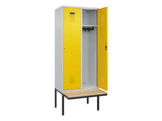 locker met bank,HxBxD 2120x800x815mm,2vak,vak B 400mm,cilinderslot - 1