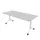 klaptafel,HxBxD 750x1800x800mm,hoekig,T-voet wit,ovale buis,blad grijs