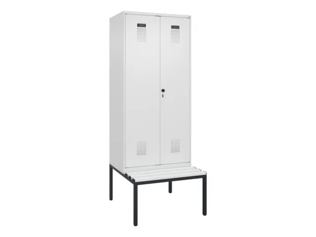 locker met bank,voor scheiding van kleding,HxBxD 2120x800x815mm,2vak