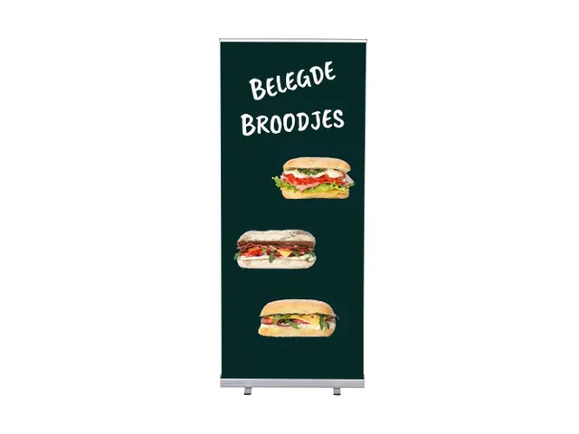 Roll-Banner 85x200 complete set met print "Belegde Broodjes"
