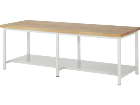 werkbank,HxBxD 840-1040x2500x900mm,beukblad,draagverm. 1250kg