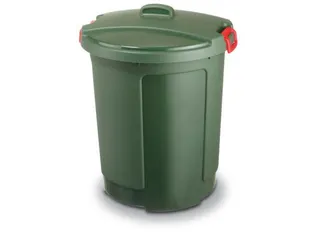 afvalbak,HxØ 640x390-490mm,romp PP groen,deksel PE groen - 1