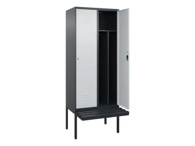 locker voor scheiding van kleding,HxBxD 2120x800x815mm,2vak