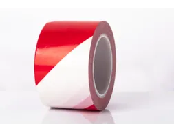 tape,standaardkleur,PVC,rood/wit,band LxB 30mx50mm