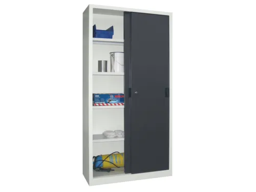 schuifdeurkast,HxBxD 1950x1000x500mm,RAL7035,front RAL7016