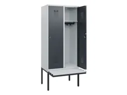 locker met bank,HxBxD 1950x800x815mm,2vak,vak B 400mm,cilinderslot