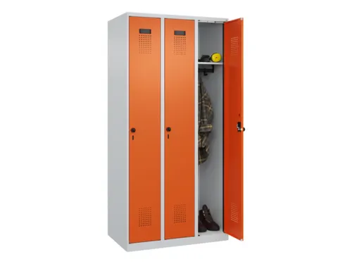 locker,HxBxD 1850x900x500mm,3vak,vak B 300mm,draaigrendel