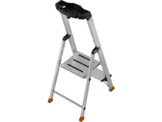 trapladder,eenzijdig,2 XXL treden,balk L 1m,aluminium - 3