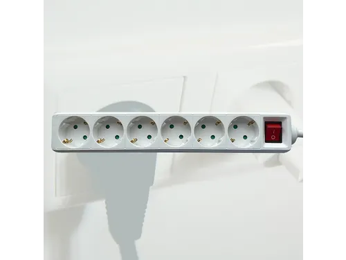 Stekkerdoos BRASQ 6 voudig 3 meter wit