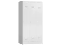 garderobekast 1800x870x500mm 3vak klink sokkel romp RAL9003