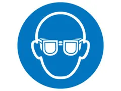 gebodsbord,oogbescherming dragen,sticker,folie,Ø 100mm