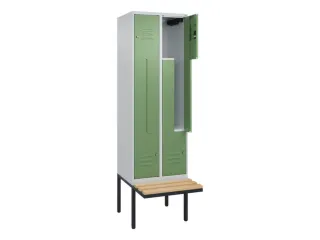 Z-garderobekast,HxBxD 2120x600x815mm,2vak,vak B 300mm,cil.-slot - 2