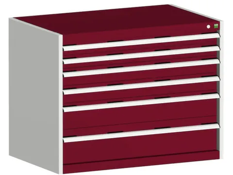 ladekast HxBxD 800x1050x750mm 6laden RAL7035 front RAL3004