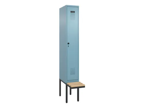 locker met bank,HxBxD 2120x300x815mm,1vak,vak B 300mm,draaigrendel