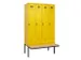 locker met bank,voor scheiding van kleding,HxBxD 2120x1200x815mm,4vak