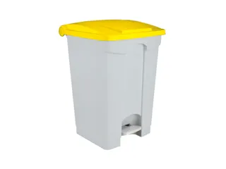 Contitop,afvalbak met pedaal 45L wit/geel/VE:3 - 1