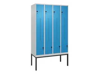 Z-garderobekast,HxBxD 2120x1200x500mm,vak B 150/300mm,draaigrendel - 1