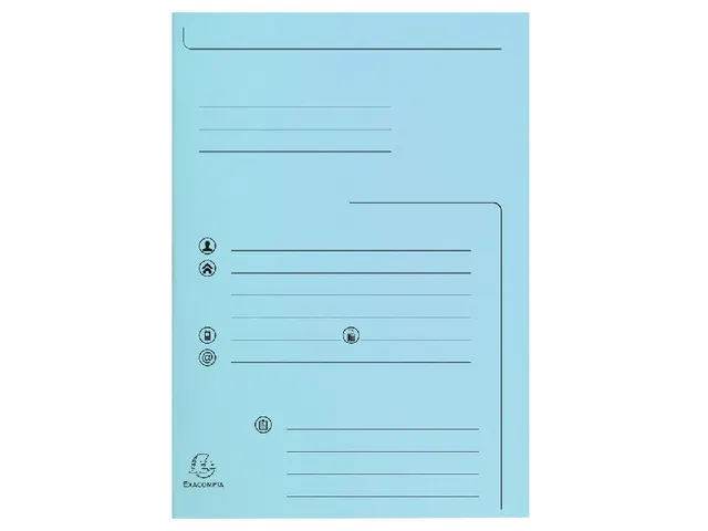 Dossiermap 2 kleppen SUPER 250 Contact 24x32cm Lichtblauw 25 stuks
