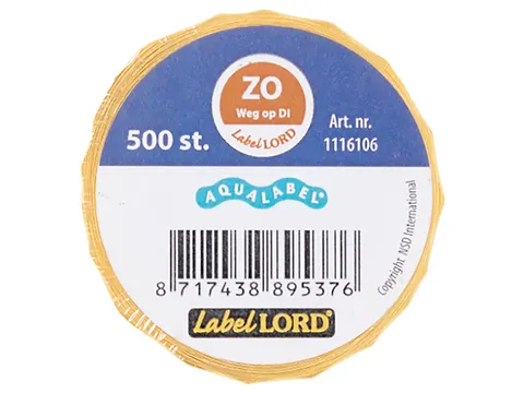 Voedseletiketten 54x22x54mm Aqualabel ZO weg op DI