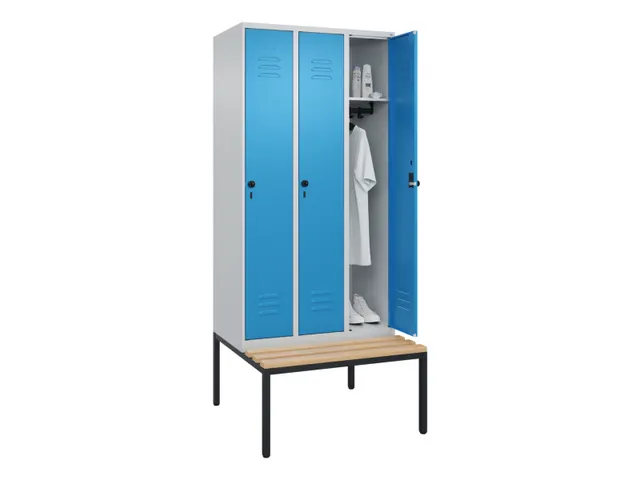 Armoire vestiaire Classic+ 3 comp 212x90x81,5cm gris clair/bleu clair