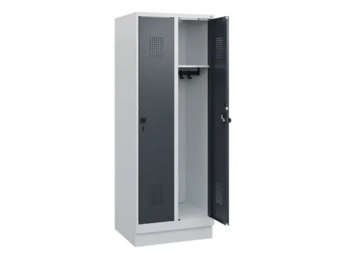 schoollocker,HxBxD 1630x600x500mm,2vak,vak B 300mm,draaigrendel,sokkel