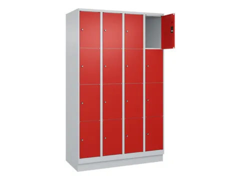 lockerkast,HxBxD 1950x1200x500mm,4x4vakken,vak B 300mm,cil.-slot