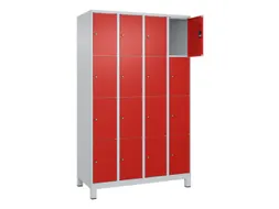 lockerkast,HxBxD 1950x1200x500mm,4x4vakken,vak B 300mm,cil.-slot