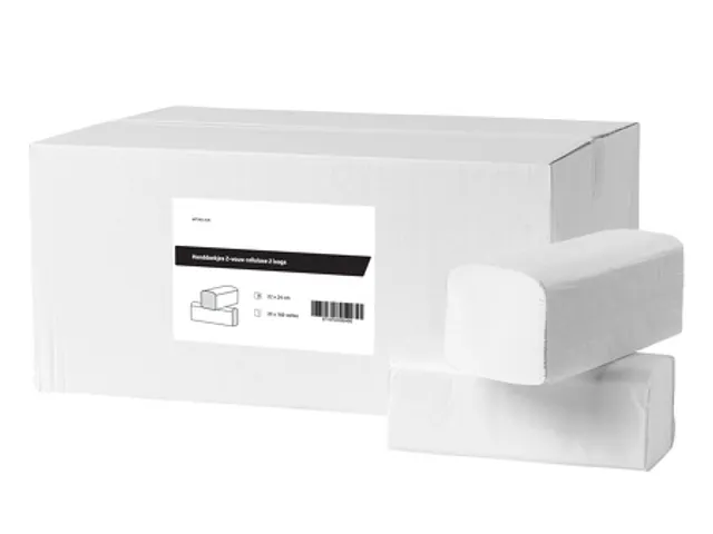 Handdoekjes Z-vouw cellulose 2-laags wit 21x24 cm