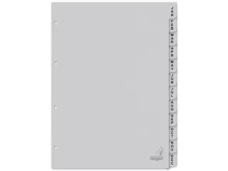 Tabblad ECO Kangaro A4 letters 180 grams grijs karton 4-gaats 12-delig - 1