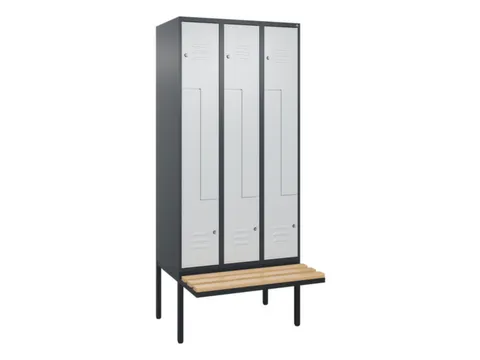 Z-garderobekast,HxBxD 2120x900x815mm,6vak,vak B 300mm,cil.-slot