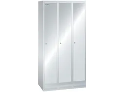 garderobekast,HxBxD 1800x900x500mm,3vak,vak B 300mm,cil.-slot,sokkel