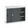 werkplaatskast 1000x1300x550mm 2xStalen bodem RAL7035 front RAL7016