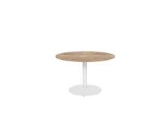 Linesto vergadertafel 120cm rond honey castello 25mm wit