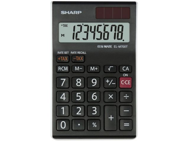 Calculator Sharp-ELM700TWH zwart-wit desktop | RekenmachinesWinkel.nl