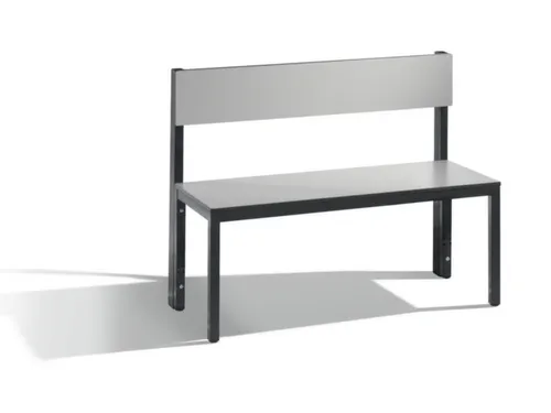 omkleedbank,HxLxD 796x1000x407mm,HPL zilvergrijs,frame staal RAL7021