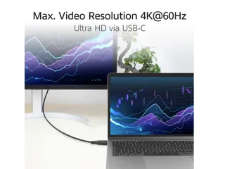 Kabel ACT USB-C standaard naar USB-C hoek boven/beneden 10Gbps 2m - 5