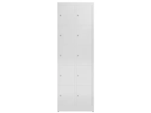 Lockerkast 1800x590x500mm 2x5 vakken cilinderslot, sokkel, RAL7035