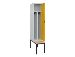 locker met bank,voor scheiding van kleding,HxBxD 2120x400x815mm,1vak
