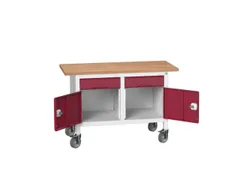 werkbank,HxBxD 830x1250x600mm,multiplexblad,uitrusting: 2laden,2kasten