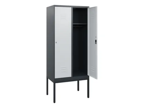 locker,HxBxD 1950x800x500mm,2vak,vak B 400mm,cil.-slot,voetonderstel